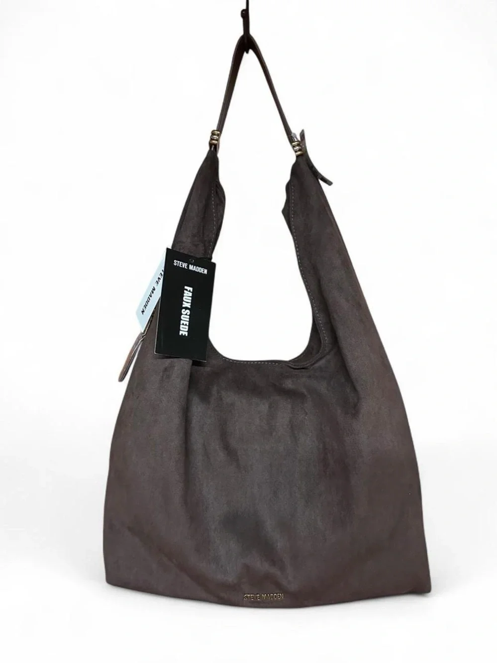 Steve Madden Dempsys Slouchy Hobo Bag with Matching Crossbody, chocolate